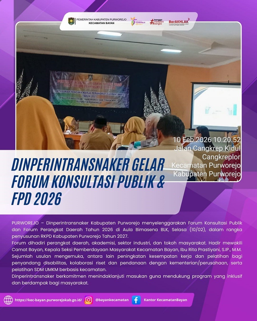 Dinperintransnaker Gelar Forum Konsultasi Publik & FPD 2026