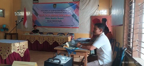 Monitoring Persiapan Pelantikan Perangkat Desa di Desa Tangkisan