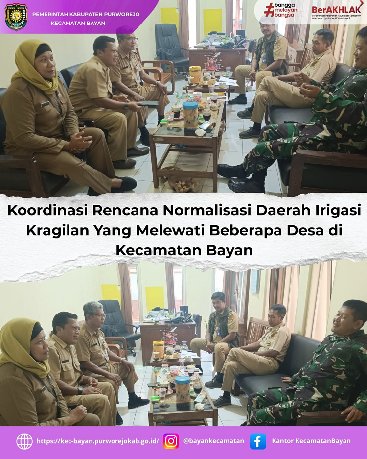 Koordinasi Rencana Normalisasi Daerah Irigasi Kragilan yang Melewati Wilayah Kecamatan Bayan