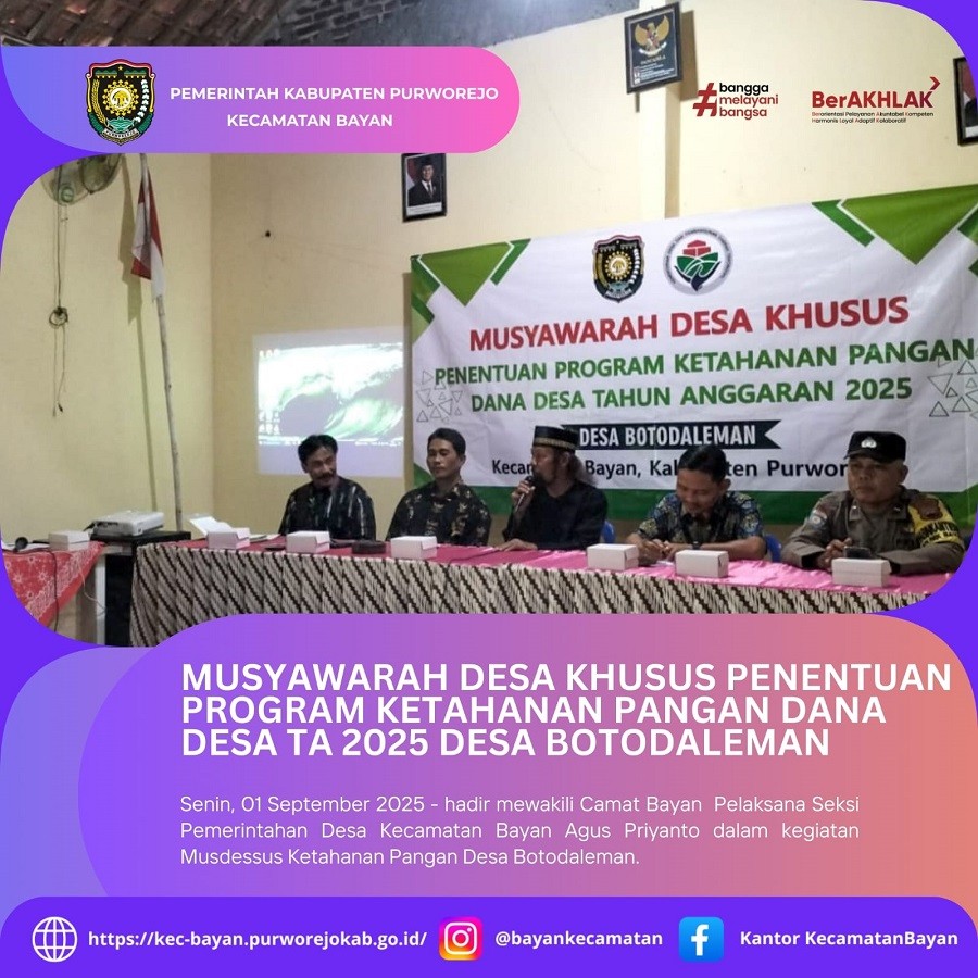 Musdessus Ketahanan Pangan Desa Botodaleman