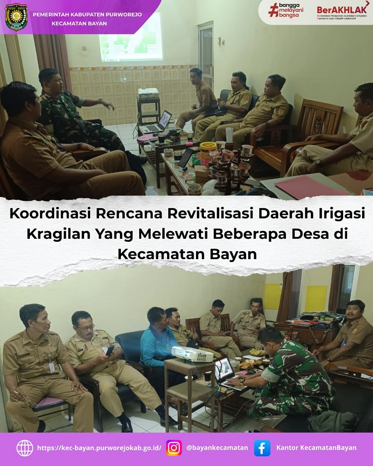 Koordinasi Rencana Revitalisasi Daerah Irigasi Kragilan yang Melewati Wilayah Kecamatan Bayan