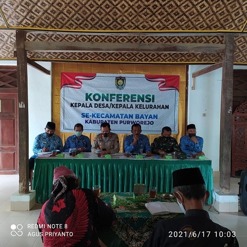 Konferensi Kepala Desa/Kelurahan se-Kecamatan Bayan bulan Juni 2021