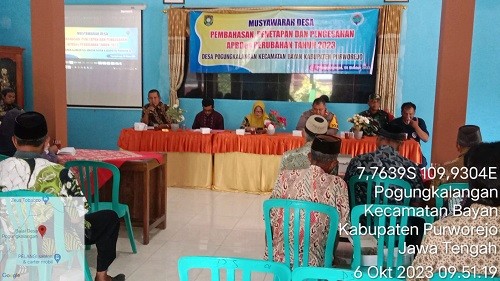 Musdes Penetapan APBDes Perubahan Tahun 2023 di Desa Pogungkalangan