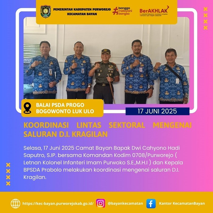 Koordinasi saluran D.I. Kragilan