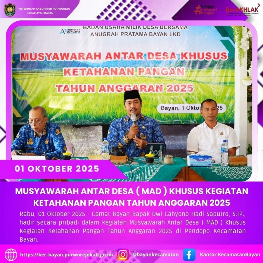 Musyawarah Antar Desa ( MAD ) Khusus Kegiatan Ketahanan Pangan Tahun Anggaran 2025