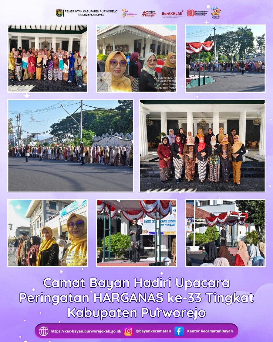 Camat Bayan Hadiri Upacara Peringatan HARGANAS ke-33 Tingkat Kabupaten Purworejo