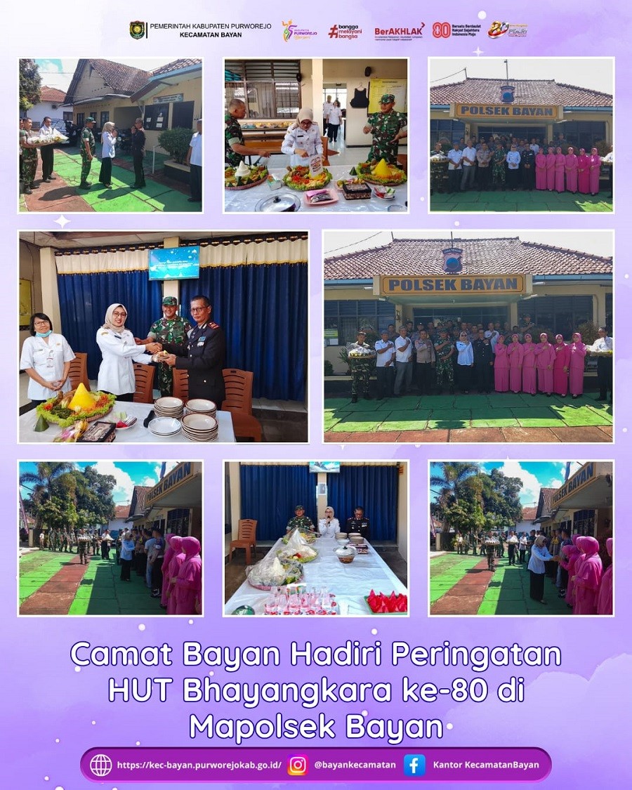 Camat Bayan Hadiri Peringatan HUT Bhayangkara ke-80 di Mapolsek Bayan