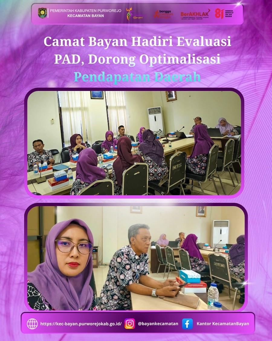 Camat Bayan Hadiri Evaluasi PAD, Dorong Optimalisasi Pendapatan Daerah