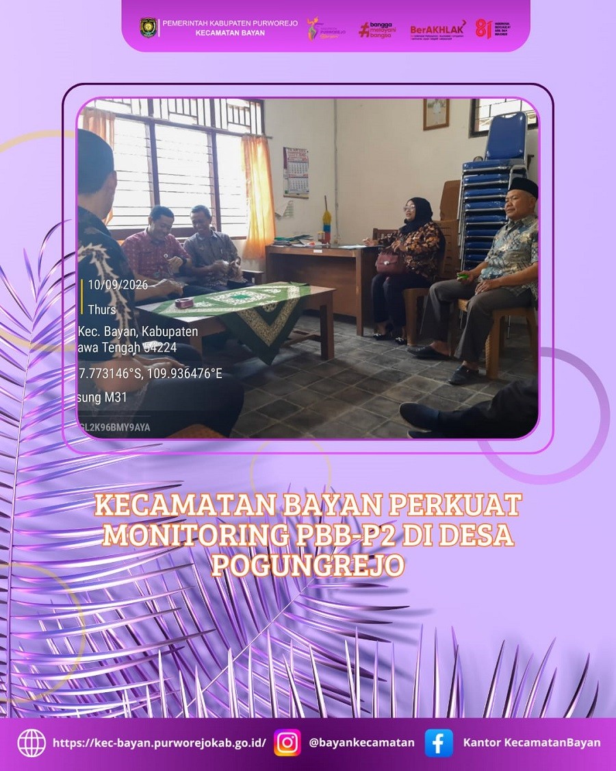 Kecamatan Bayan Perkuat Monitoring PBB-P2 di Desa Pogungrejo