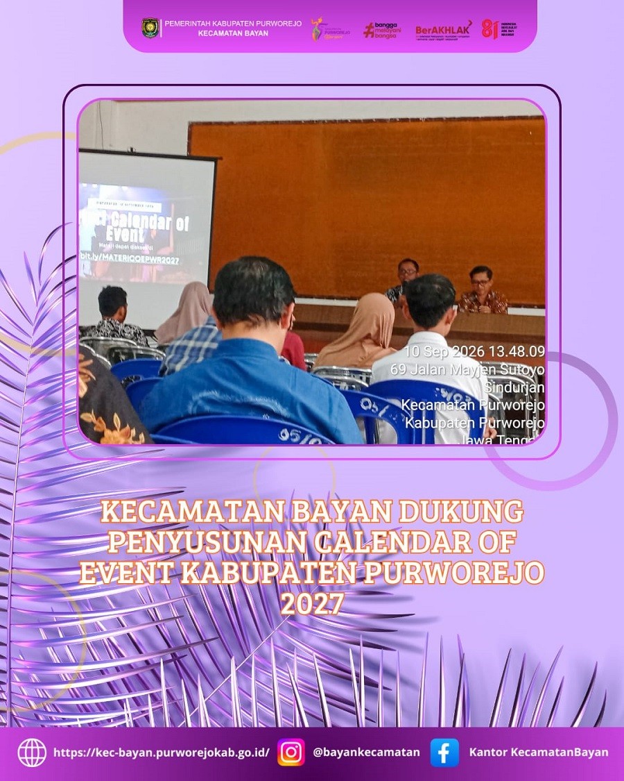 Kecamatan Bayan Dukung Penyusunan Calendar of Event Kabupaten Purworejo 2027