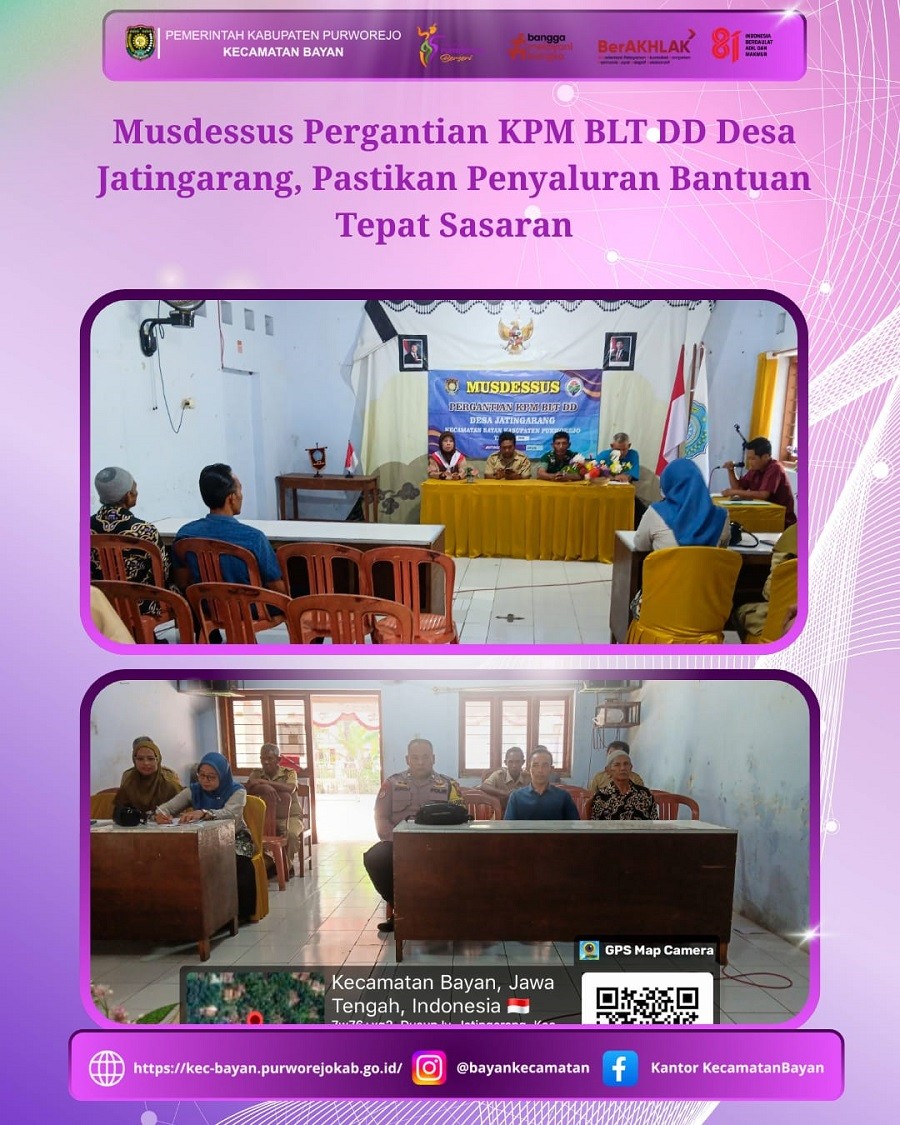 Musdessus Pergantian KPM BLT DD Desa Jatingarang, Pastikan Penyaluran Bantuan Tepat Sasaran