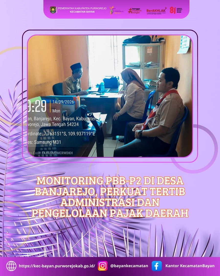 MONITORING PBB-P2 DI DESA BANJAREJO, PERKUAT TERTIB ADMINISTRASI DAN PENGELOLAAN PAJAK DAERAH