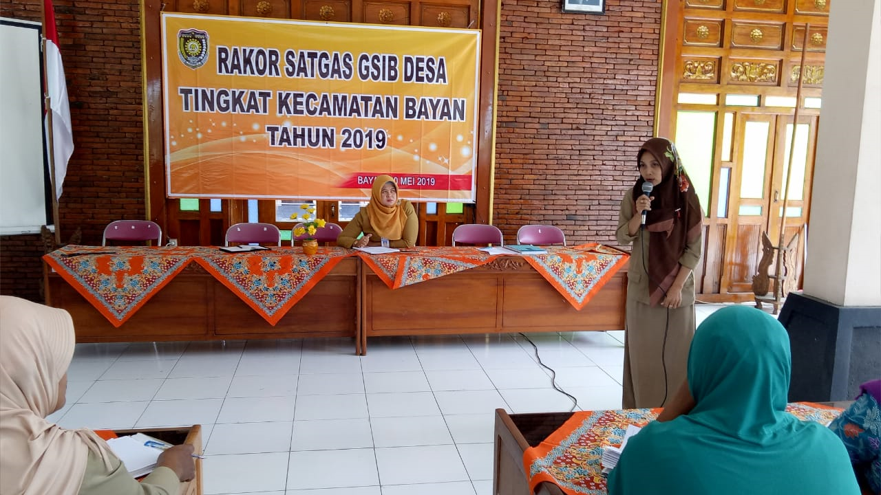 RAKOR SATGAS GSIB DESA TINGKAT KECAMATAN BAYAN TAHUN 2019