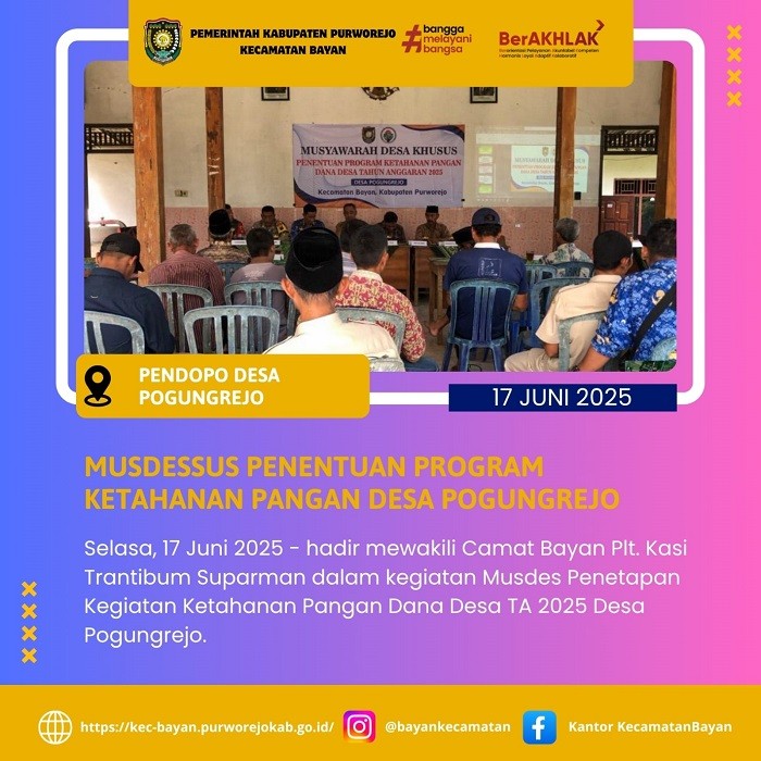 Musdessus Penentuan Program Ketahanan Pangan Dana Desa TA 2025 Desa Pogungrejo
