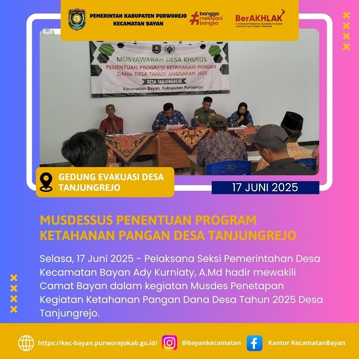 Musdessus Penentuan Program Ketahanan Pangan Dana Desa TA 2025 Desa Tanjungrejo